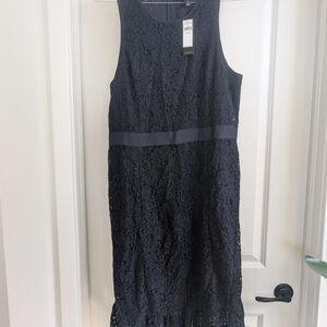 Banana Republic Midnight Blue Lace Midi Dress